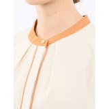 バンドカラー配色 比翼 長袖ブラウス | TAKA-Q WOMEN | 詳細画像27 