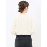 バンドカラー配色 比翼 長袖ブラウス | TAKA-Q WOMEN | 詳細画像3 