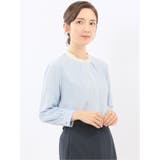 バンドカラー配色 比翼 長袖ブラウス | TAKA-Q WOMEN | 詳細画像31 