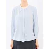 バンドカラー配色 比翼 長袖ブラウス | TAKA-Q WOMEN | 詳細画像33 