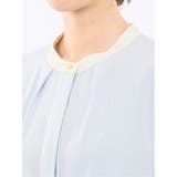 バンドカラー配色 比翼 長袖ブラウス | TAKA-Q WOMEN | 詳細画像36 