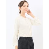 バンドカラー配色 比翼 長袖ブラウス | TAKA-Q WOMEN | 詳細画像4 