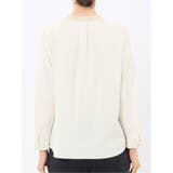 バンドカラー配色 比翼 長袖ブラウス | TAKA-Q WOMEN | 詳細画像8 