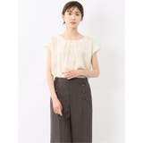 02アイボリー | シボサテン ノースリ プルオーバーブラウス | TAKA-Q WOMEN