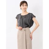 06グレー | シボサテン ノースリ プルオーバーブラウス | TAKA-Q WOMEN