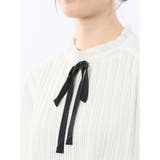 前身プリーツ リボン 長袖プルオーバーブラウス | TAKA-Q WOMEN | 詳細画像9 