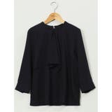 75紺 | ラッフルフリル 7分袖 プルオーバー ブラウス | TAKA-Q WOMEN