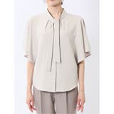 配色ボウタイ 半袖比翼ブラウス | TAKA-Q WOMEN | 詳細画像16
