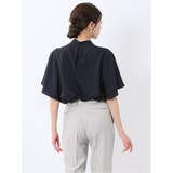 配色ボウタイ 半袖比翼ブラウス | TAKA-Q WOMEN | 詳細画像23