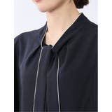 配色ボウタイ 半袖比翼ブラウス | TAKA-Q WOMEN | 詳細画像29