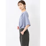 ホック付きクルーネック 半袖プルオーバーブラウス | TAKA-Q WOMEN | 詳細画像14