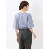 ホック付きクルーネック 半袖プルオーバーブラウス | TAKA-Q WOMEN | 詳細画像15