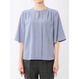 ホック付きクルーネック 半袖プルオーバーブラウス | TAKA-Q WOMEN | 詳細画像18