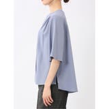 ホック付きクルーネック 半袖プルオーバーブラウス | TAKA-Q WOMEN | 詳細画像19