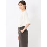 ホック付きクルーネック 半袖プルオーバーブラウス | TAKA-Q WOMEN | 詳細画像2