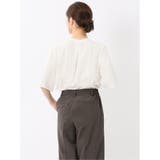 ホック付きクルーネック 半袖プルオーバーブラウス | TAKA-Q WOMEN | 詳細画像3