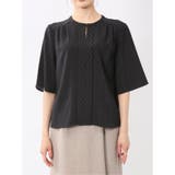 ホック付きクルーネック 半袖プルオーバーブラウス | TAKA-Q WOMEN | 詳細画像30