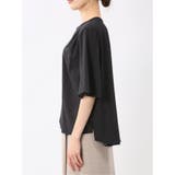 ホック付きクルーネック 半袖プルオーバーブラウス | TAKA-Q WOMEN | 詳細画像31