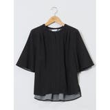 ホック付きクルーネック 半袖プルオーバーブラウス | TAKA-Q WOMEN | 詳細画像35