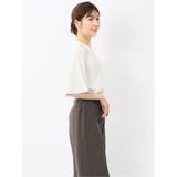 ホック付きクルーネック 半袖プルオーバーブラウス | TAKA-Q WOMEN | 詳細画像4