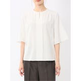 ホック付きクルーネック 半袖プルオーバーブラウス | TAKA-Q WOMEN | 詳細画像6