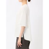 ホック付きクルーネック 半袖プルオーバーブラウス | TAKA-Q WOMEN | 詳細画像7