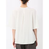 ホック付きクルーネック 半袖プルオーバーブラウス | TAKA-Q WOMEN | 詳細画像8
