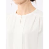 ホック付きクルーネック 半袖プルオーバーブラウス | TAKA-Q WOMEN | 詳細画像9