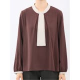 配色ボウタイ 長袖プルオーバーブラウス | TAKA-Q WOMEN | 詳細画像26 