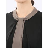 配色ボウタイ 長袖プルオーバーブラウス | TAKA-Q WOMEN | 詳細画像9 