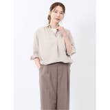 33ベージュ | 脇タックかぶり スキッパーシャツチュニック | TAKA-Q WOMEN