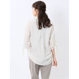 袖リボンかぶり スキッパーシャツチュニック | TAKA-Q WOMEN | 詳細画像3