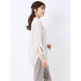 袖リボンかぶり スキッパーシャツチュニック | TAKA-Q WOMEN | 詳細画像4