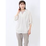 33ベージュ | 袖リボンかぶり スキッパーシャツチュニック | TAKA-Q WOMEN