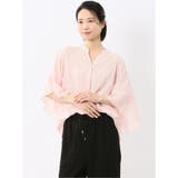 12ピンク | 袖フレア前開き マオカラーシャツチュニック | TAKA-Q WOMEN