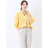 40黄 | 袖タックかぶり スキッパーシャツチュニック | TAKA-Q WOMEN