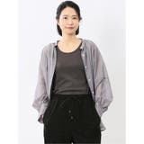 06グレー | ラグランギャザー シアー長袖シャツ | TAKA-Q WOMEN