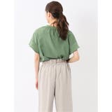 袖フリル前開き バンドカラーシャツ | TAKA-Q WOMEN | 詳細画像3