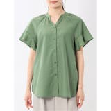 袖フリル前開き バンドカラーシャツ | TAKA-Q WOMEN | 詳細画像6