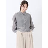 06グレー | ショート シアー長袖シャツ | TAKA-Q WOMEN