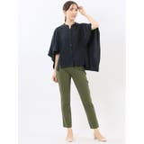 麻調合繊 スキッパー ケープブラウス | TAKA-Q WOMEN | 詳細画像17