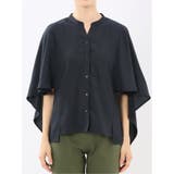 麻調合繊 スキッパー ケープブラウス | TAKA-Q WOMEN | 詳細画像18