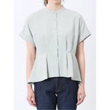 麻調合繊 バンドカラー 半袖ブラウス(セットアップ可能) | TAKA-Q WOMEN | 詳細画像16