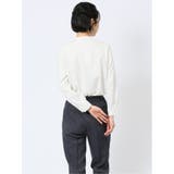 ラッフルフリル バンドカラー 8分袖プルオーバーブラウス | TAKA-Q WOMEN | 詳細画像15