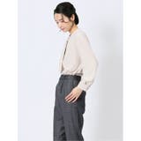 ラッフルフリル バンドカラー 8分袖プルオーバーブラウス | TAKA-Q WOMEN | 詳細画像2