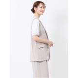 麻調合繊 テーラード ロングジレ(セットアップ可能) | TAKA-Q WOMEN | 詳細画像4