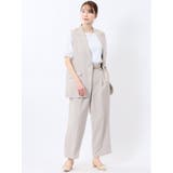 麻調合繊 テーラード ロングジレ(セットアップ可能) | TAKA-Q WOMEN | 詳細画像5