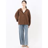 綿混ブロード ストライプ柄 シャツアウター | TAKA-Q WOMEN | 詳細画像5 