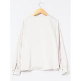 光沢サテン 長袖プルオーバーブラウス(セットアップ可能) | TAKA-Q WOMEN | 詳細画像12