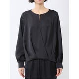 光沢サテン 長袖プルオーバーブラウス(セットアップ可能) | TAKA-Q WOMEN | 詳細画像20